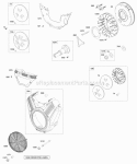 Blower Housing Flywheel Oil Cooler Diagram and Parts List for 542477-0116-E1  Briggs and Stratton Engine